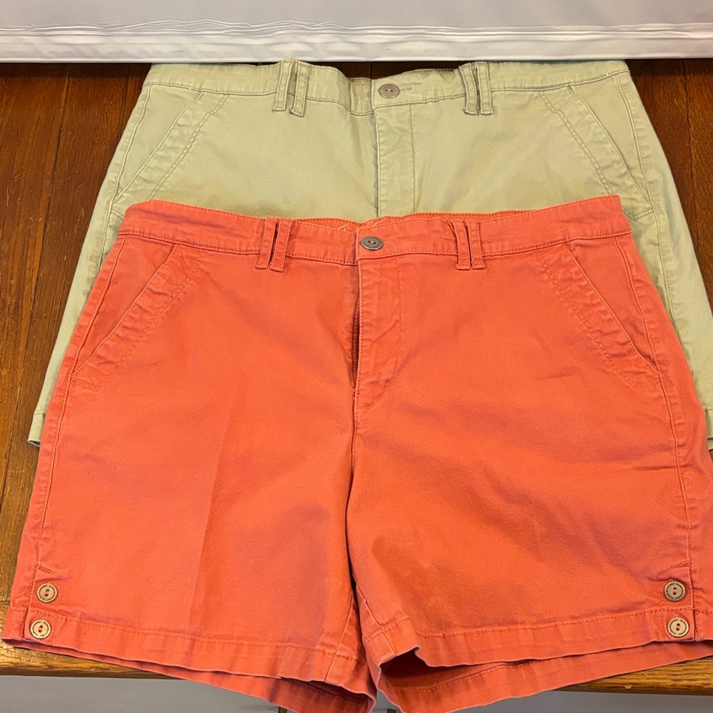 Coral and Mint Green Gloria Vanderbilt Shorts Set